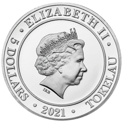 Pre-Owned 2021 Tokelau Goddess Europa 1oz Silver Coin - VAT Free