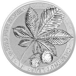 Pre-Owned 2021 Germania Chestnut Leaf 1oz Silver Coin