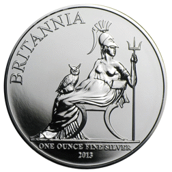 Pre-Owned 2013 UK Britannia Brilliant Uncirculated 1oz Silver Coin - VAT Free