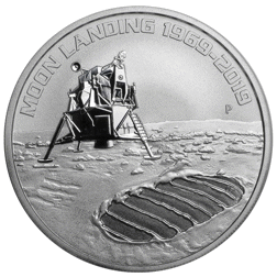 Pre-Owned 2019 Australian 50th Anniversary of the Moon Landing 1oz Silver Coin - VAT Free