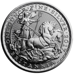 Pre-Owned 2017 UK Britannia 20th Anniversary 1oz Silver Coin (1997 Design) - VAT Free