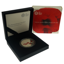 Pre-Owned 2017 UK Remembrance Day £5 Piedfort Proof Silver Coin - VAT Free