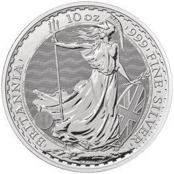 Pre-Owned UK Britannia 10oz Silver Coin - Mixed Dates - VAT Free