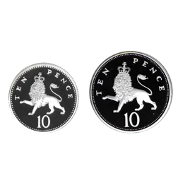 Pre-Owned 1992 UK 10p Proof Design Silver 2-Coin Set - VAT Free
