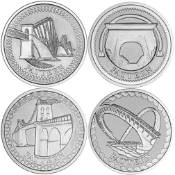Pre-Owned 2003 UK £1 Bridges Pattern Proof Silver 4-Coin Set - VAT Free