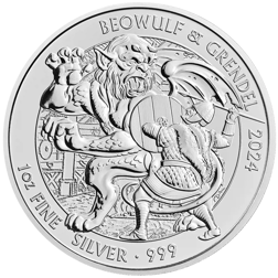 Pre-Owned 2024 UK Beowulf and Grendel Myths and Legends 1oz Silver Coin - VAT Free