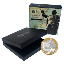 Pre-Owned 2020 UK Captain James Cook's Voyage of Discovery £2 Proof Silver Coin - Damaged Box - VAT 