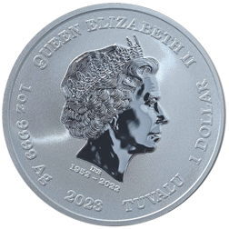 Pre-Owned 2023 Tuvalu Gods of Olympus: Ares 1oz Silver Coin - VAT Free