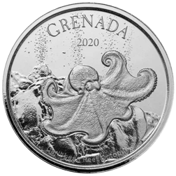 Pre-Owned 2020 Grenada Caribbean Reef Octopus 1oz Silver Coin