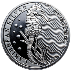 Pre-Owned 2020 Barbados Caribbean Seahorse 1oz Silver Coin