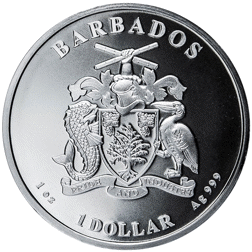 Pre-Owned 2020 Barbados Caribbean Seahorse 1oz Silver Coin