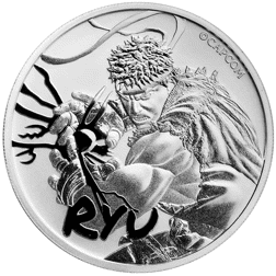 Pre-Owned 2022 Tuvalu Street Fighter Ryu 1oz Silver Coin - VAT Free