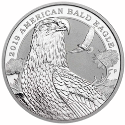 Pre-Owned 2018 Tuvalu American Bald Eagle with Dog Privy 2oz Silver Coin - VAT Free