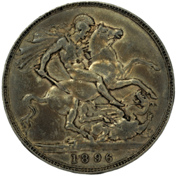 Pre-Owned 1896 UK Queen Victoria Silver Crown - VAT Free