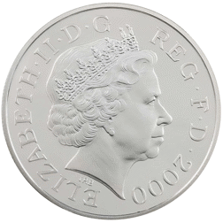 Pre-Owned 2000 UK Queen Mother Centenary Piedfort Proof Design Silver Crown - VAT Free