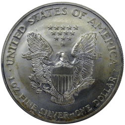 Pre-Owned 2003 USA Eagle Colourised 1oz Silver Coin - VAT Free