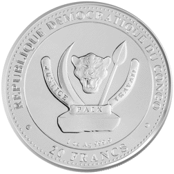 Pre-Owned 2022 Congo World's Wildlife The Bear 1oz Silver Coin - VAT Free