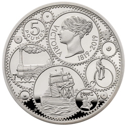 Pre-Owned 2019 UK 200th Anniversary Queen Victoria £5 Proof Design Silver Coin - VAT Free