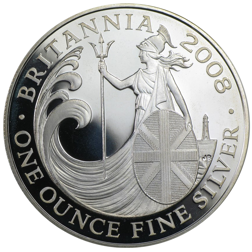 Pre-Owned 2008 UK Britannia 1oz Proof Design Silver Coin - VAT Free