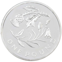 Pre-Owned 2014 UK Floral Icons Scotland £1 Proof Design Silver Coin - VAT Free