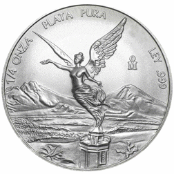 Pre-Owned Mexican Libertad 1/4oz Silver Coin - VAT Free - Mixed Dates