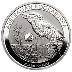 Pre-Owned 2016 Australian Kookaburra 'Privy Monkey' 1oz Silver Coin - VAT Free