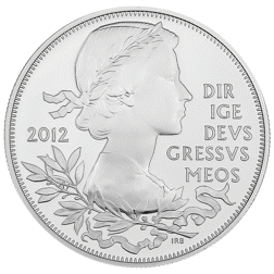 Pre-Owned 2012 UK Queen Elizabeth II Diamond Jubilee £5 Proof Design Silver Coin - VAT Free