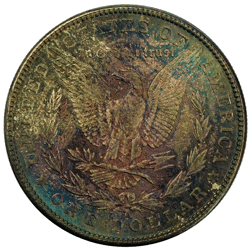 Pre-Owned 1902 USA Morgan Dollar New Orleans Rainbow Toned Silver Coin - VAT Free