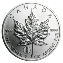 Pre-Owned 2012 Canadian Maple Leaning Tower of Pisa Privy 1oz Silver Coin