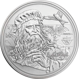 Pre-Owned 2021 Niue Icons of Inspiration: Leonardo da Vinci 1oz Silver Coin - VAT Free