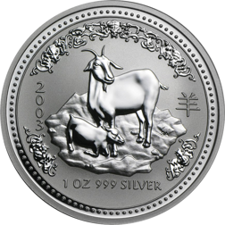 Pre-Owned 2003 Australian Lunar Goat 1oz Silver Coin Series I - VAT Free