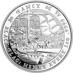 Pre-Owned 2023 Tuvalu Black Flag: Henry Every 'The Fancy' 1oz Silver Coin - VAT Free