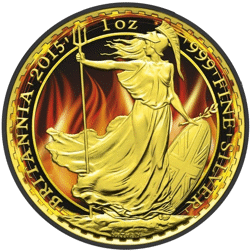 Pre-Owned 2015 UK 'Burning' Britannia 1oz Silver Coin - VAT Free
