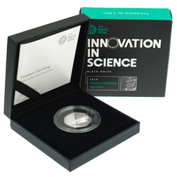Pre-Owned 2019 UK Stephen Hawking 50p Proof Silver Coin - VAT Free