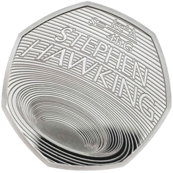 Pre-Owned 2019 UK Stephen Hawking 50p Proof Silver Coin - VAT Free