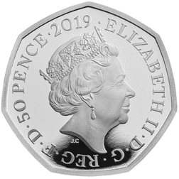 Pre-Owned 2019 UK Stephen Hawking 50p Proof Silver Coin - VAT Free