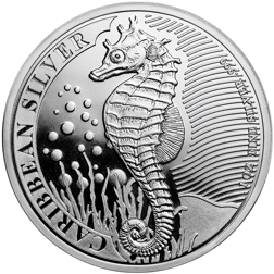Pre-Owned Barbados Caribbean Seahorse 1oz Silver Coin - Mixed Dates - VAT Free