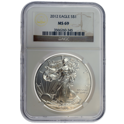 Pre-Owned 2012 USA Eagle 1oz Silver Coin - NGC Graded MS69 - 3566260-345 - VAT Free