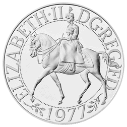 Pre-Owned 1977 Silver Jubilee Crown Proof Silver Coin - VAT Free