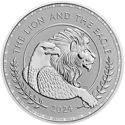 Pre-Owned 2024 UK The Lion and The Eagle 1oz Silver Coin - VAT Free