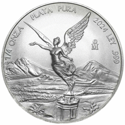 2024 Mexican Libertad 1/4oz Silver Coin - Full Tube of 25 Coins
