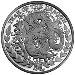 Pre-Owned 2012 Somaliland Lunar Dragon 1oz Silver Coin - VAT Free