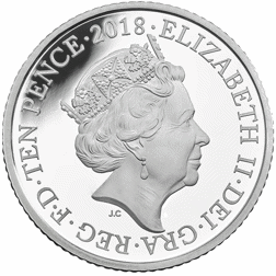 Pre-Owned 2018 UK Fish and Chips 10p Proof Silver Coin - VAT Free