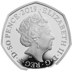 Pre-Owned 2019 UK Stephen Hawking 50p Piedfort Proof Silver Coin - VAT Free