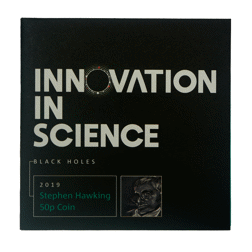 Pre-Owned 2019 UK Stephen Hawking 50p Piedfort Proof Silver Coin - VAT Free