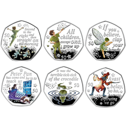 Pre-Owned 2019 Isle of Man Peter Pan 50p Proof Silver 6-Coin Collection - VAT Free