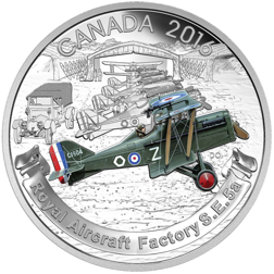 Pre-Owned 2016 Canadian Royal Aircraft Factory $20 Silver Proof Design Coin - VAT Free