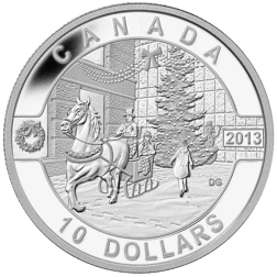 Pre-Owned 2013 Canadian Holiday Season $10 Proof Design Silver Coin - VAT Free