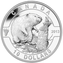 Pre-Owned 2013 Canadian Beaver $10 Proof Design Silver Coin - VAT Free