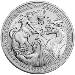 Pre-Owned 2022 Ascension Island Saint George and the Dragon 1oz Silver Coin - VAT Free